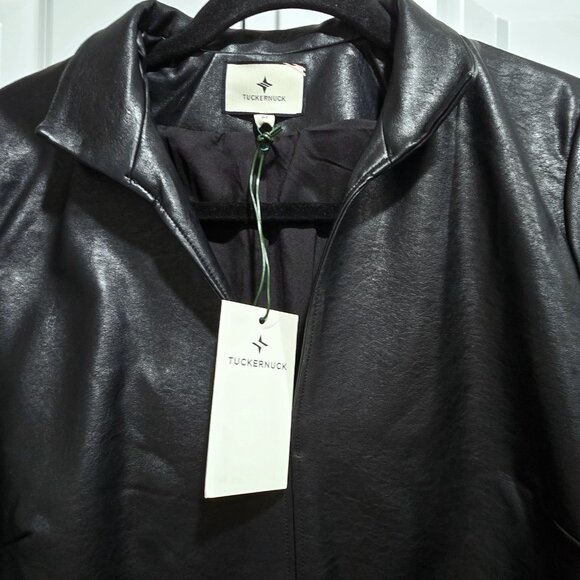 New! Tuckernuck - M - Black Leather Clifton Mini Dress - Picture 10 of 13